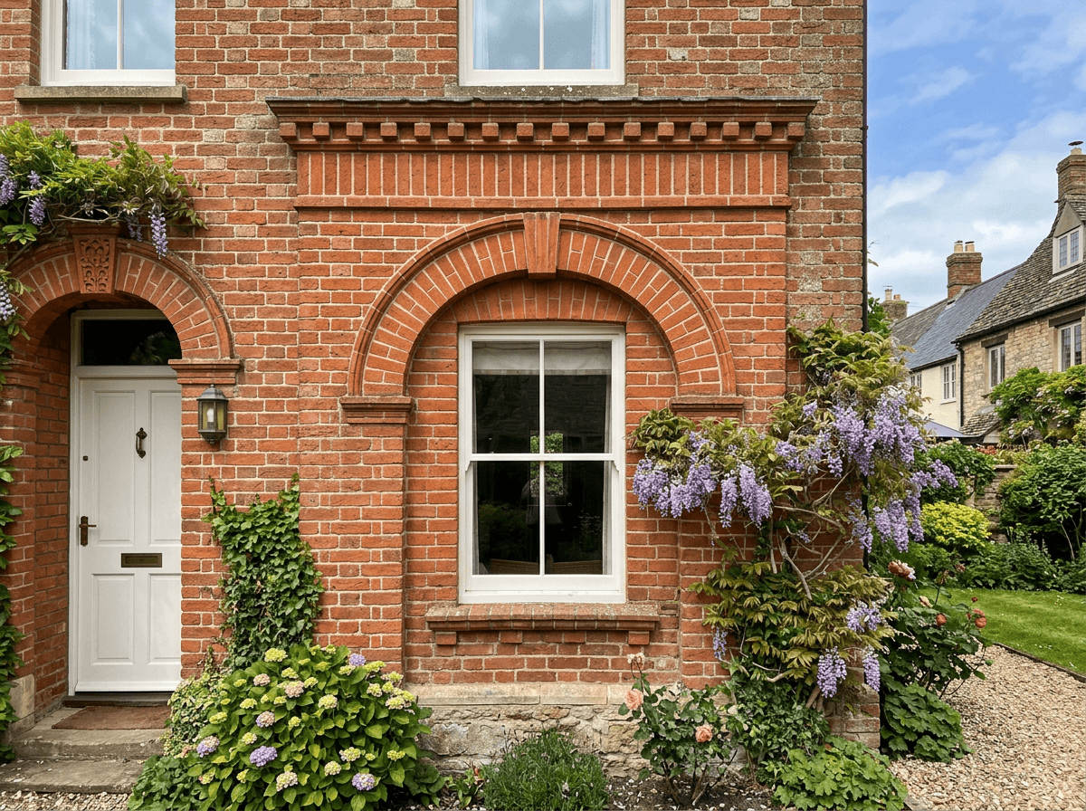 Decorative brickwork feature with soldier course detailing